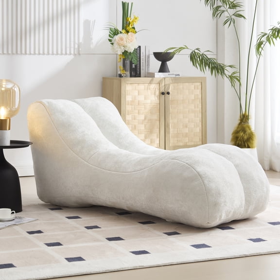 Creative Bean Bag Sofa Chair for Adults, High-Density Sponge Filled Lazy Sofa with Ergonomic Design, Soft Plush Fabric Lounge Chair for Living Room, Bedroom, Balcony