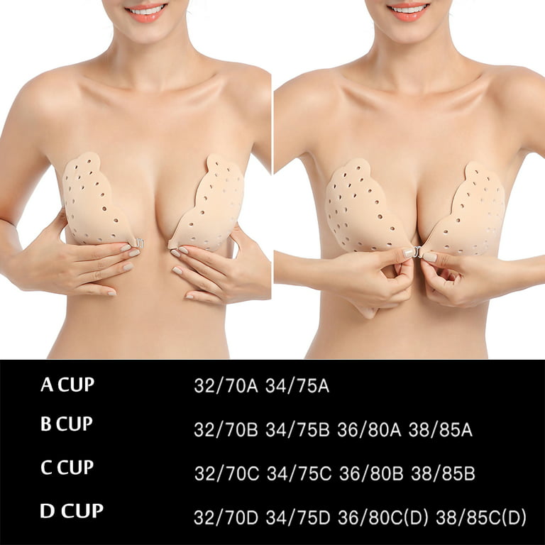 1/2 Pairs Women Adhesive Bra Push Up, Instant Breast Lift Invisible Bra  Strapless Silicone Nippleless Covers 