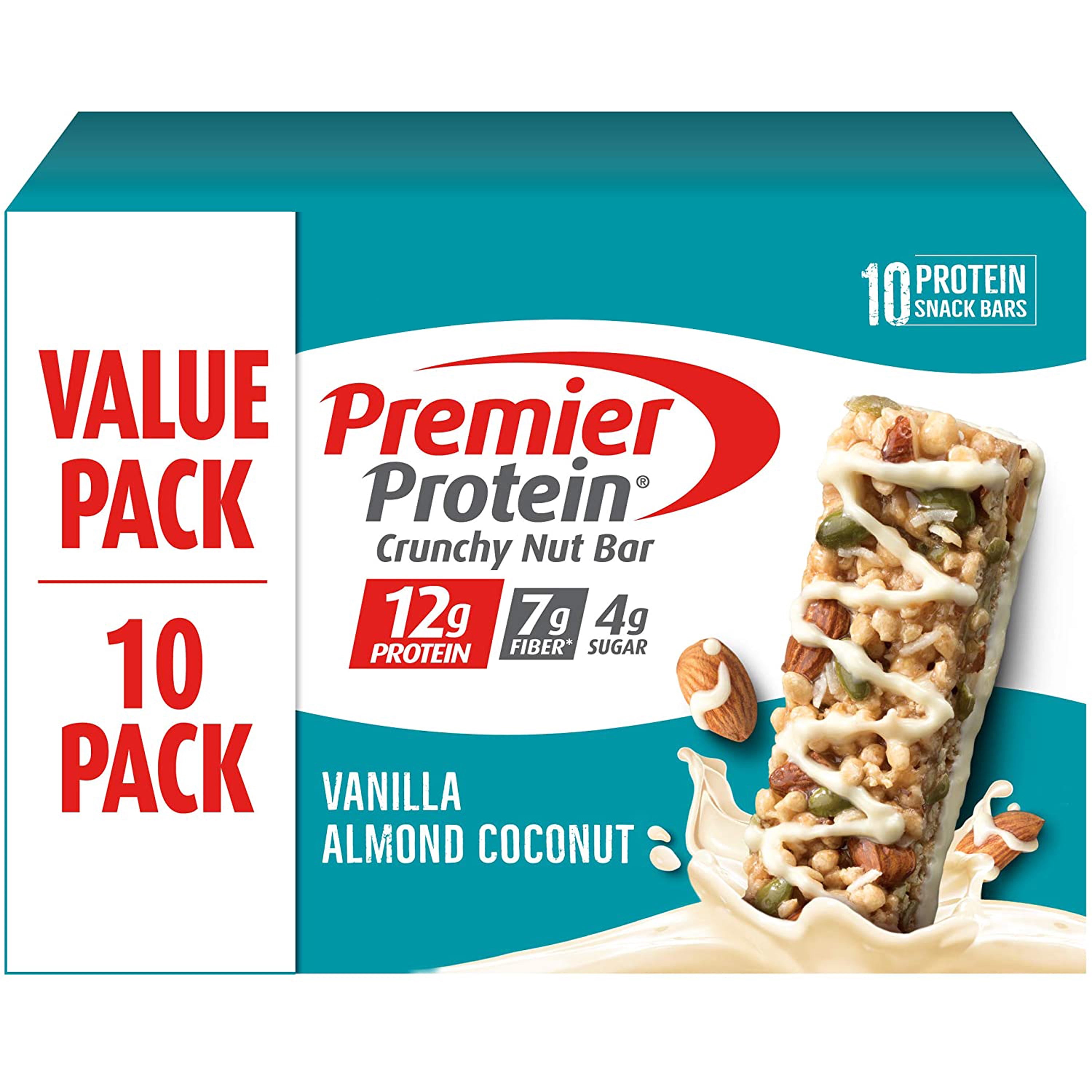 Premier Protein Crunchy Nut Bar, Vanilla Almond Coconut, 12g Protein, 1