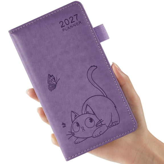 FOCUS DAY 2027 Pocket Planner/Calendar, (Jan 2027 - Dec 2027) Weekly and Monthly Planner with 12 Monthly Tabs, Inner Pocket, Small Size for Purse, 3.8" X 7", for Office Home School Supplies