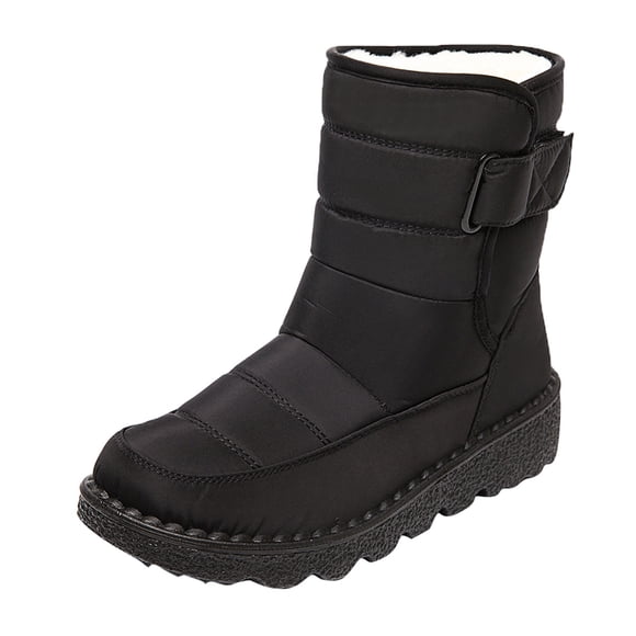 Women's Snow Boots Warm Womens Mid Calf Snow Boot Women Mid Calf Winter Short Bootie Shoes Womens Snow for Outdoor Use Comfortable Snow for Women Women's Snow - Winter Warm and Stylish