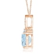 thumbnail image 2 of ANGARA Natural 2.2 ct Aquamarine Pendant with Diamond Bale in 14K Rose Gold for Women (Size-10x8mm) | March Birthstone, Birthday, Anniversary, Jewelry Gift for Women | Natural Aquamarine Necklace, 2 of 9