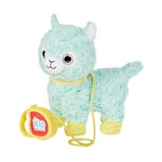 Angle View: Kid Connection Plush Walking Pet Llama with Sound, Blue, 9"