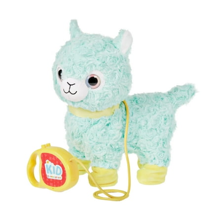 Kid Connection Plush Walking Pet Llama with Sound, Blue, 9"