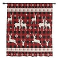 thumbnail image 2 of Christmas Deer,Semi Sheer Curtains Drapes for Living Room,Bedroom,French Doors Window 54 Inches Long,Reindeer Winter Xmas Snowflake Plaid Red Rod Pocket Chiffon Curtain Drapery Voile Draperies Panel, 2 of 6