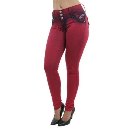 Colombian Design Butt Lift Push Up Mid Waist Skinny Jeans (5W128S) main image 1