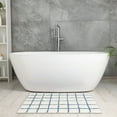 thumbnail image 5 of Unique Bargains Checkered Non Slip Bath Mats Soft Fluffy Absorbent Bathroom Rugs Blue 20" x 32", 5 of 6
