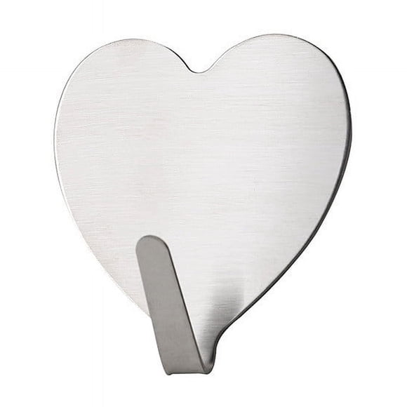 Aqestyerly Stainless Steel Heart Hook,Female Heart-Shaped Decorative Hook Bead Design for Wall or Kitchen Hanging Accessories HWRETIE