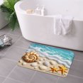 thumbnail image 3 of FJPT Non Slip Flannel Polyester Floor Mat Beach Theme With Seashells And Starfish For Bathroom Kitchen Bedroom Decor 16x24 inch, 3 of 5