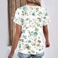 thumbnail image 4 of Fiudx Ofertas Flash Del Día Solo En Línea Top de Manga Corta Plisado con Cuello En V y Estampado Floral Informal de Moda para Mujer, 4 of 6