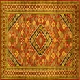 thumbnail image 1 of Ahgly Company Indoor Square Persian Yellow Traditional Area Rugs, 5' Square, 1 of 4