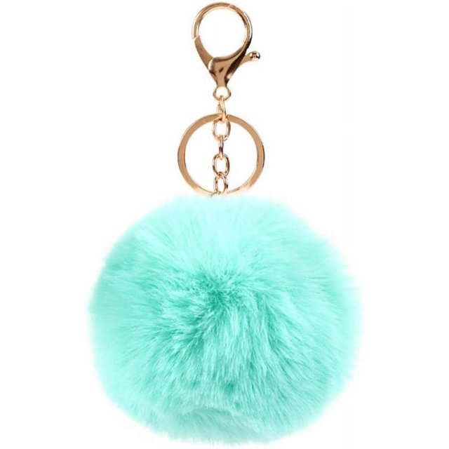 YISITIAN 8cm Pom Pom Keychains Faux Rabbit Fur Ball Keychain Car Keyring Fluffy Pompom Key Chains Key Holder Handbag Charms CJ919-91409