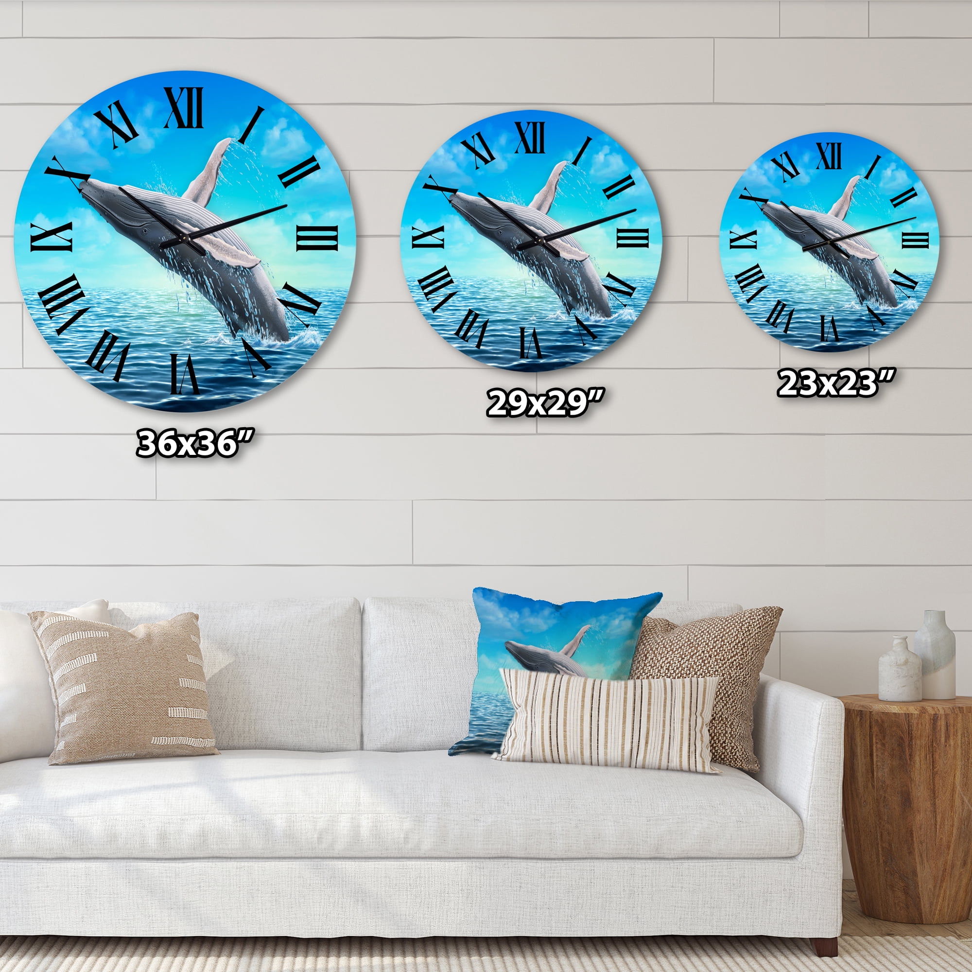 Designart 1 in Quartz Farmhouse Wall Clock