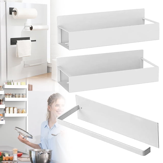Punch Free Storage Rack Organize Movable Shelf For Refrigerator Saving Kitchen Holder For Jars Versatile Metal Organizer For Kitchen Garage