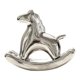 thumbnail image 3 of Figura de caballo mecedor de cerámica, figura de animal, coleccionable, regalo, decorativa, Plata, 3 of 7