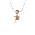 thumbnail image 2 of Delight Jewelry Rose Goldtone Crystal Initial - F - Mia Monkey Charm Necklace, 2 of 4