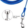 thumbnail image 4 of 30 ft Tie Out Cable for Dog with Durable Spring and Metal Swivel Hooks for Outdoor, Yard and Camping, Rust- Proof Training Tether for Small to Medium Dogs Up to 120 Pounds, Blue, 4 of 7