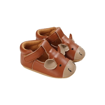 

Amuver Baby Boys Girls Leather Shoes Non-Slip Soft Sole T-Strap Crib Shoes Infant Moccasins