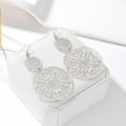 thumbnail image 5 of 18K Karat Gold Plated Earrings for Women Vintage Hollow Disc Frosted Earrings Jewelry for Her Birthday Gifts, 5 of 8