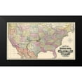 thumbnail image 2 of Rand McNally 14x9 Black Modern Framed Museum Art Print Titled - Atchison, Topeka and Santa Fe Railroad 1881, 2 of 5