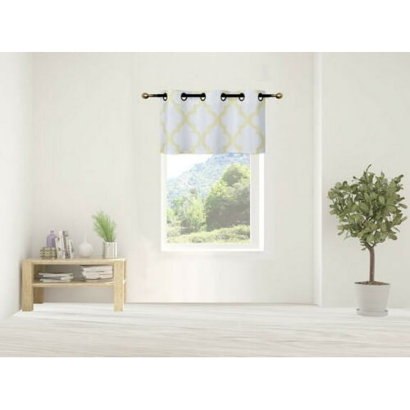 1PC 7LO Light Blue Tier Valance Kitchen Bathroom Penthouse Window Curtain With Grommest (37"Wide X 18"Long)