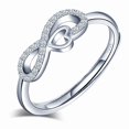 thumbnail image 2 of Anillo de plata 925, ajustable al infinito, elegante, joyería para mujer, 2 of 3