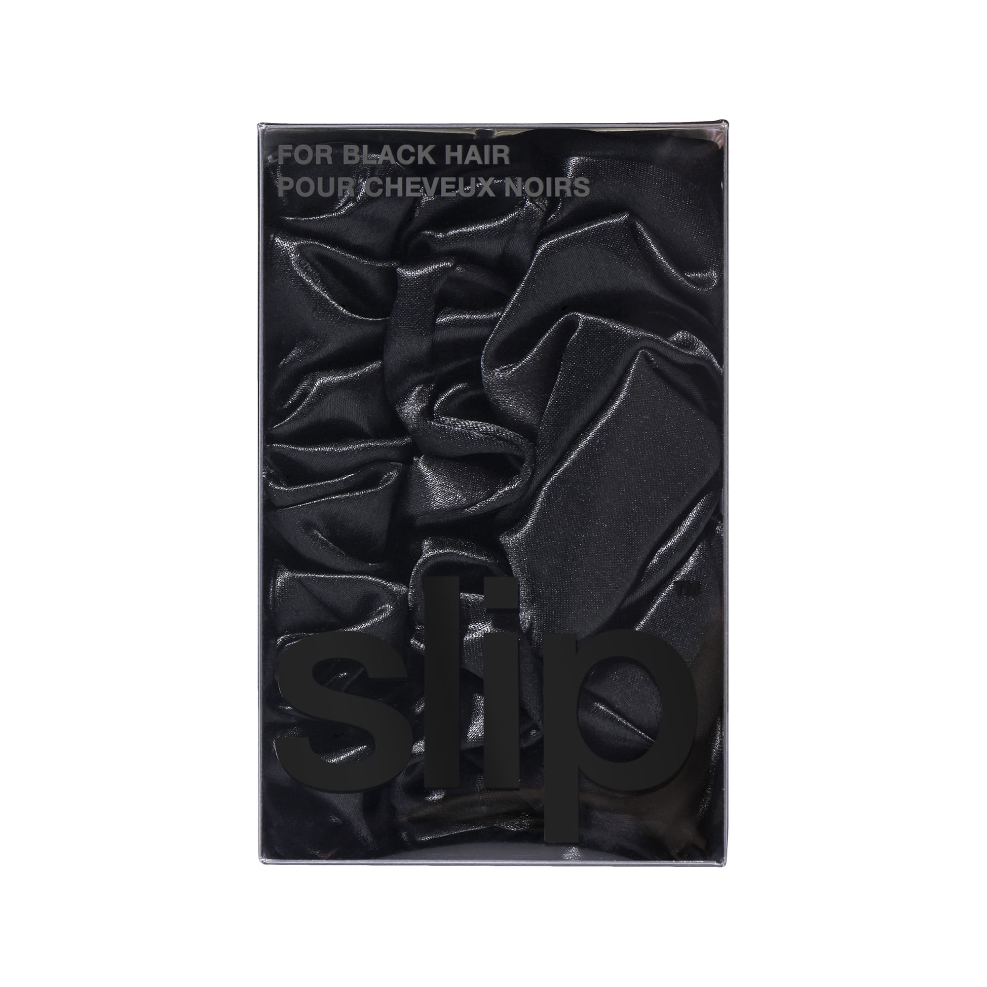 slip pure silk back to basics assorted scrunchies - black