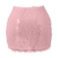 thumbnail image 7 of MIXUE Skirts For Women Summer Sequins Solid Color Elastic Waist Party Club Casual Bodycon Mini Skirt Workwear,Red,L, 7 of 7