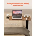 thumbnail image 2 of Electric Height Adjustable Overbed Table, Tilting Top Mobile Laptop Desk with Cup Holder & Wheels, Supports 55 lbs, 2 of 6