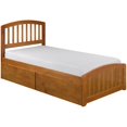 thumbnail image 3 of Atlantic Furniture Lit Simple de Rangement en Latte Caramel, 3 of 10