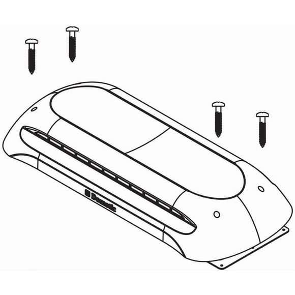 Dometic Refrigerator Vent 3311236.024 Use With Dometic Refrigerator; Exhaust Roof Vent; Rectangular; Black; Plastic; With Base And Cover
