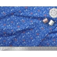 thumbnail image 2 of Soimoi Blue Poly Georgette Fabric Leaves & Floral Hand Drawn Decor Fabric Printed Yard 52 Inch Wide, 2 of 3