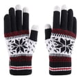 thumbnail image 1 of Guantes De Navidad Con Estampado De Copos De Nieve Guantes Cálidos De Invierno Con Pantalla Táctil Guantes Forrados De Vellón De Punto Para Mujeres Hombres Vogacara HA038852-00, 1 of 6