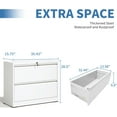 thumbnail image 3 of File Cabinets 2 Drawer, Metal Office Storage Filing Cabinet with Lock, White Lateral Filing Cabinet for Home Office,Horizontal Two Drawer File Cabinets for Legal/Letter,Assembly Require,White, 3 of 14