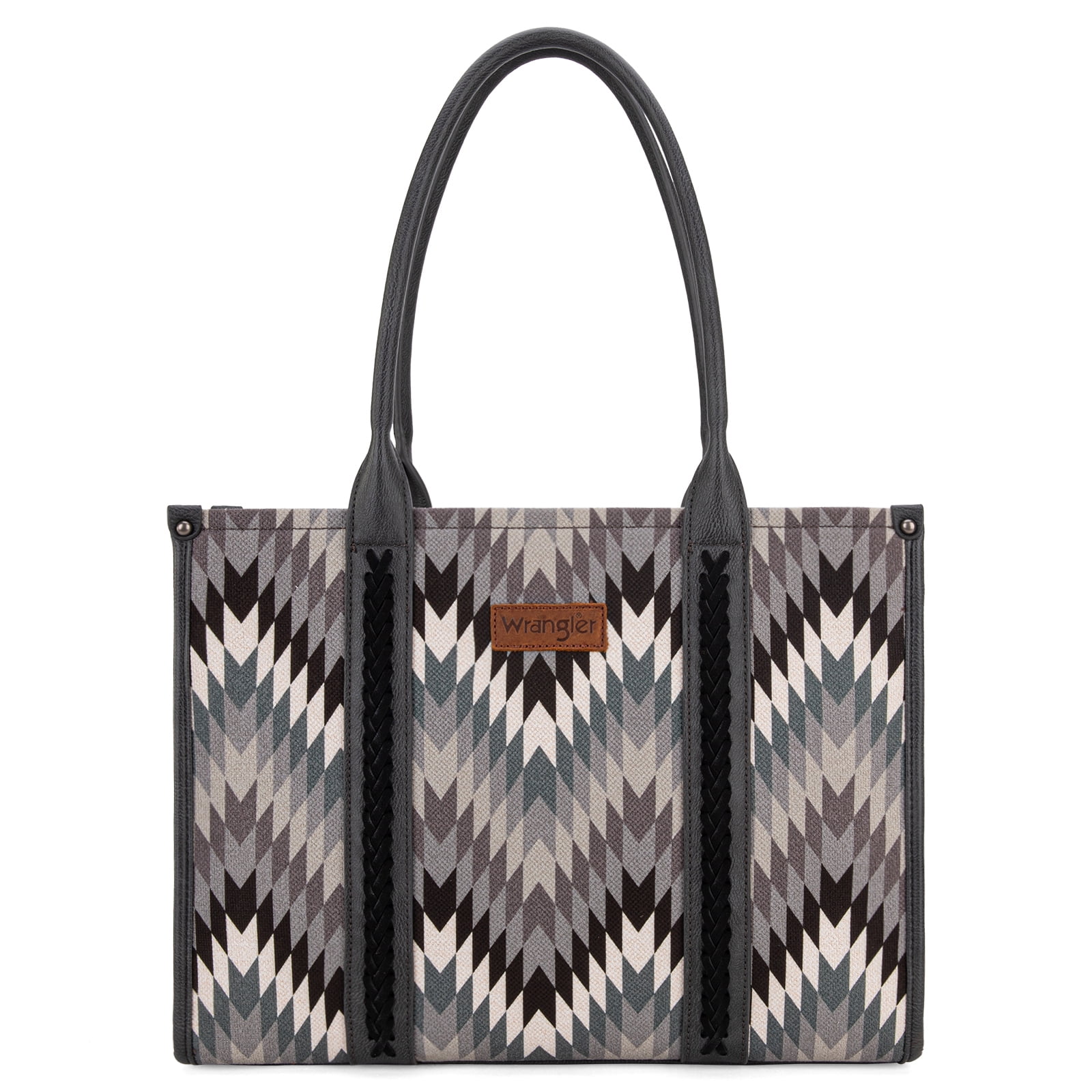 Wrangler Aztec Tote Bag for Women Western Top Handle Handbags and Purses, Gray