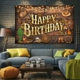 thumbnail image 3 of Western Cowboy Happy Birthday Backdrop Rustic Rodeo Boots Hat Wooden Floor Birthday Photography Background Wild West Cowboy Baby Shower Party Decorations Banner Supplies Photo Booth Props, 3 of 5