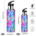 thumbnail image 2 of Yayeee 33oz Insulated Water Bottle Double Wall Stainless Steel with Flip Straw Lid, Vibrant Geometric Pattern, 2 of 7