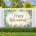 thumbnail image 4 of Floral Design Retirement Banner Decorative Leaves Elegant Typography for Retirement Party Indoor Decoration Event Celebration, 4 of 9