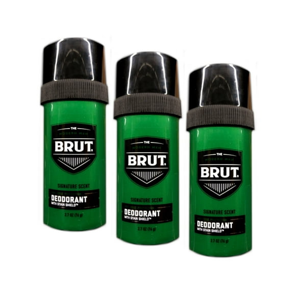 Brut Classic Round Deodorant for Men, Powerful Odor Protection, Aluminum Free, 2.7 OZ - 3 Pack