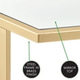 thumbnail image 2 of mDesign Mirror Accent Side/End Table Desk and Tray Furniture Unit - Soft Brass, 2 of 6