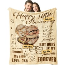 Wedding Anniversary Blanket Gifts for Couple Husband Wife Happy Anniversary 50" X 60" Soft Throw Blanket Anniversary Present for Parents