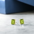 thumbnail image 4 of Gem Stone King 14K Yellow Gold Green Peridot Stud Earrings for Women Men (2.00 Cttw, Gemstone August Birthstone, Emerald Cut 7X5MM), 4 of 4