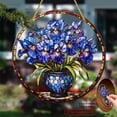 thumbnail image 6 of 2D Flat, 2D Flat Acrylic, Vibrant Iris Suncatcher, 8 inch Window Hanging, Floral Wall Art, Garden, Porch or Office Decor, Unique Gift for Friends & Family, Front Door Hanging Decor, 6 of 7