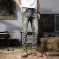 thumbnail image 2 of Pantalones rectos elásticos elásticos para hombre, pantalones vaqueros de verano para hombre, estilo de diseñador coreano de otoño 2024, nuevos y clásicos, 2 of 5