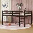 thumbnail image 2 of Full Rubber Wood Loft Bed with Ladder,Espresso, 2 of 9