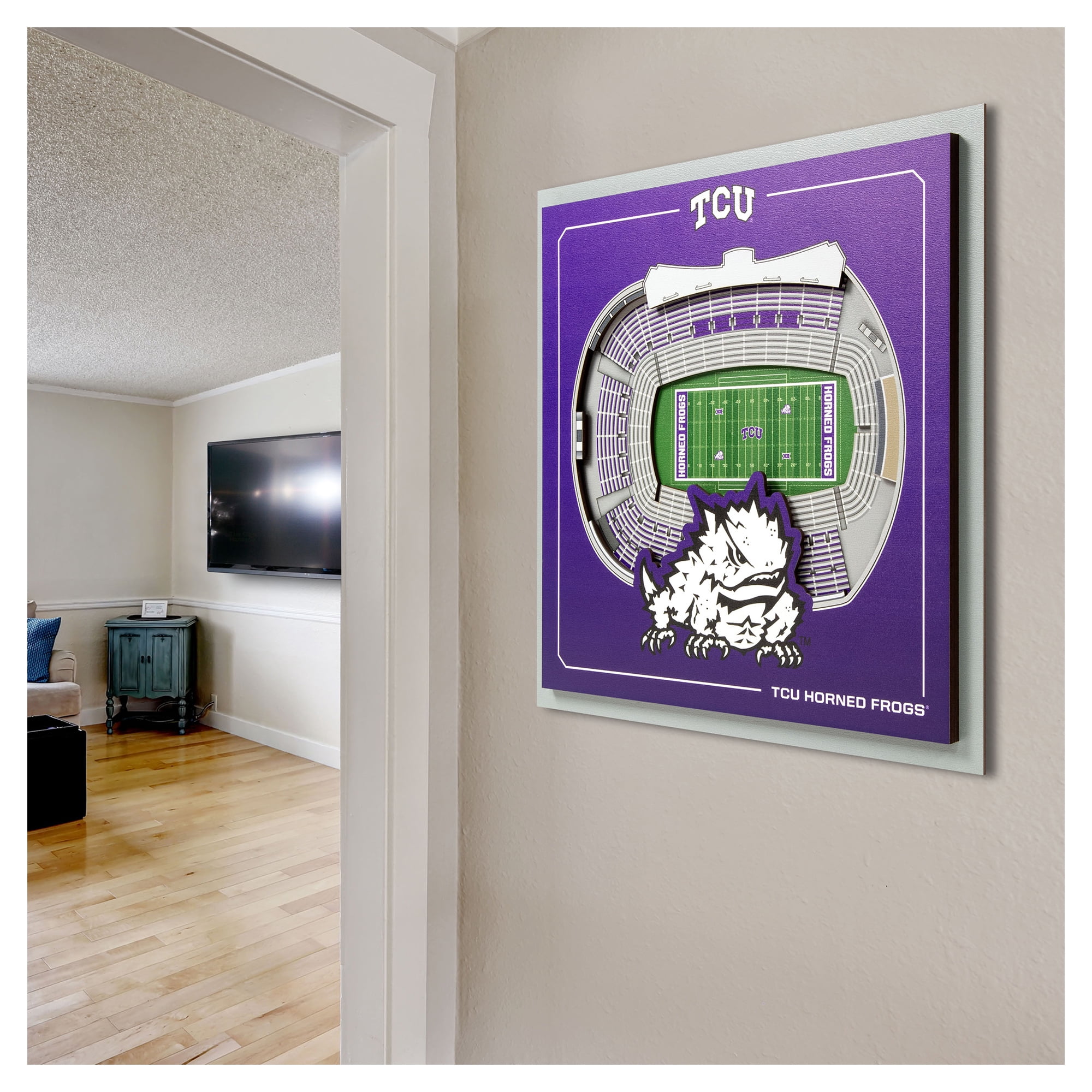 IDNA TCU Horned Frogs 12" x 12" Stadium Series 3D Wall Art