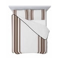 thumbnail image 7 of Quilts Twin Size Bedding Set, Brown Striped Lightweight Quilted Comforter, Farmhouse Simple Line Vertical Stripes Soft Reversible Bedspread Coverlet with Pillow Covers for All Season, 68" x 86", 7 of 7