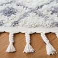 thumbnail image 3 of SAFAVIEH Berber Fringe Vinal Aztec Shag Area Rug, Ivory/Gray, 6'7" x 6'7" Round, 3 of 11