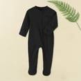 thumbnail image 2 of LYHaoo Baby Boys Bodysuits Winter Long Sleeve Zip Up Romper Soft Outfit For Toddler 1 12 Months Comfortable Warm Outfit Boys Jumpsuit Romper 6-9 Months Black(Toddler), 2 of 5