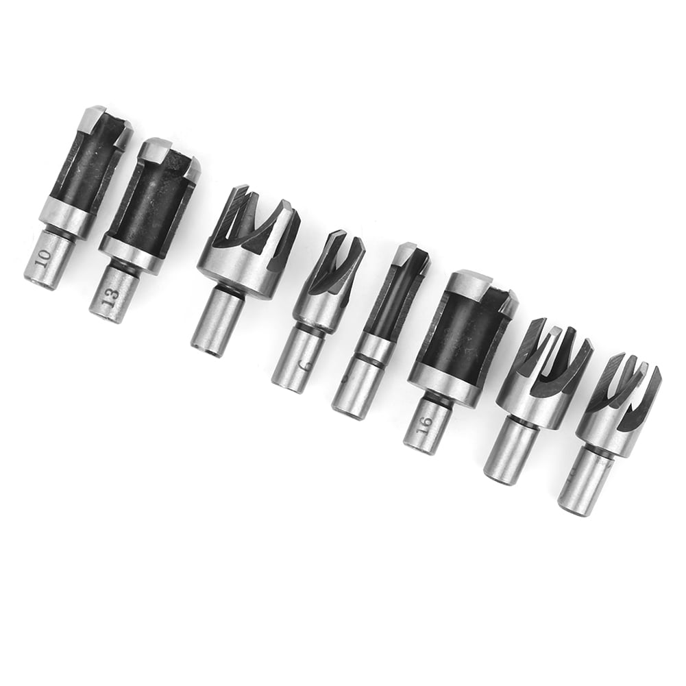 Small 8pcs Durable Dowel Maker Tool Sturdy Electric Drills for Bench Drills Wood Plug Cutter